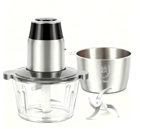 Multi-Function Electric Food Processor – Meat Grinder & Vegetable Chopper with Dual Bowls